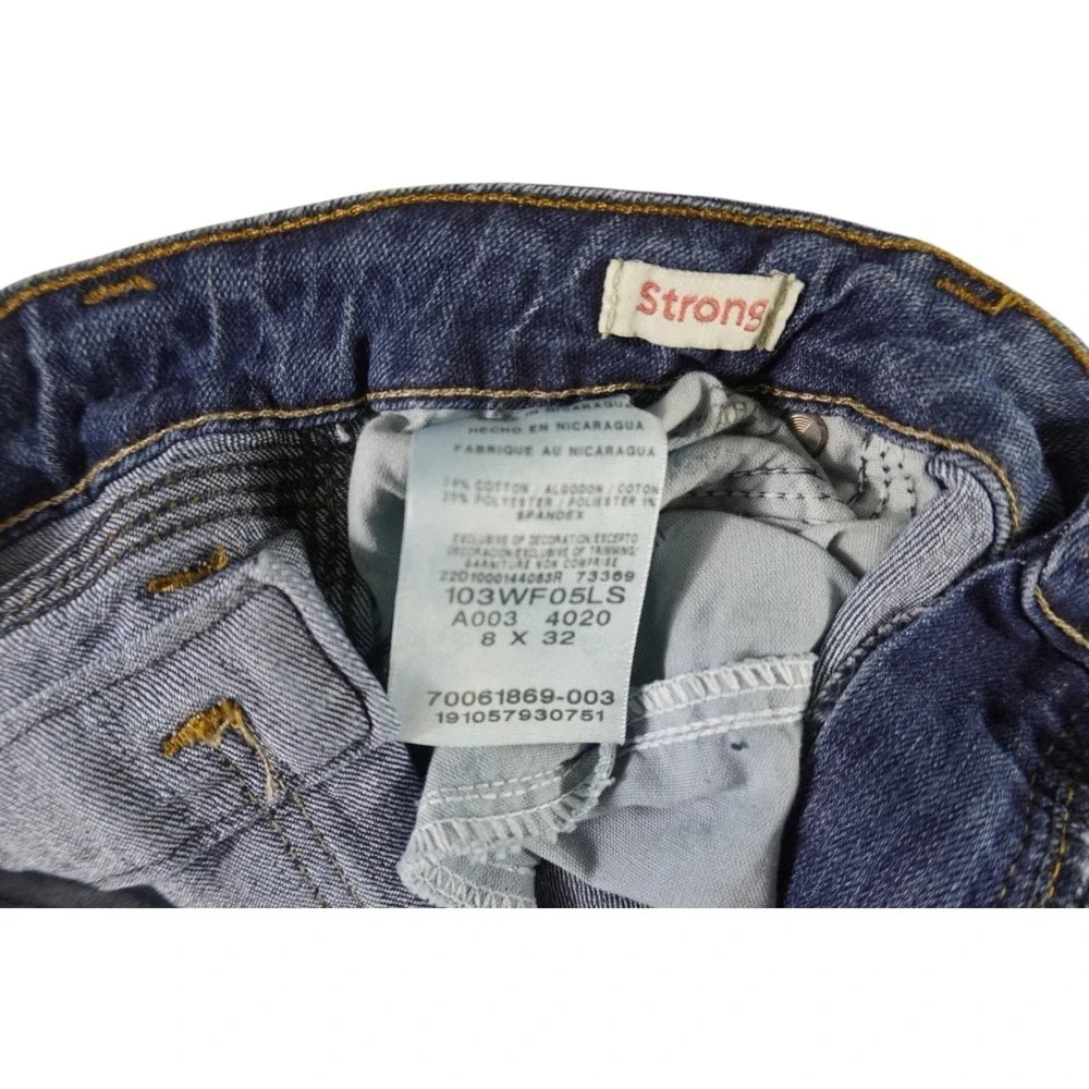 Boys Wrangler Riggs Workwear Strong Jeans Size 8x32 Dark Wash Bootcut‎